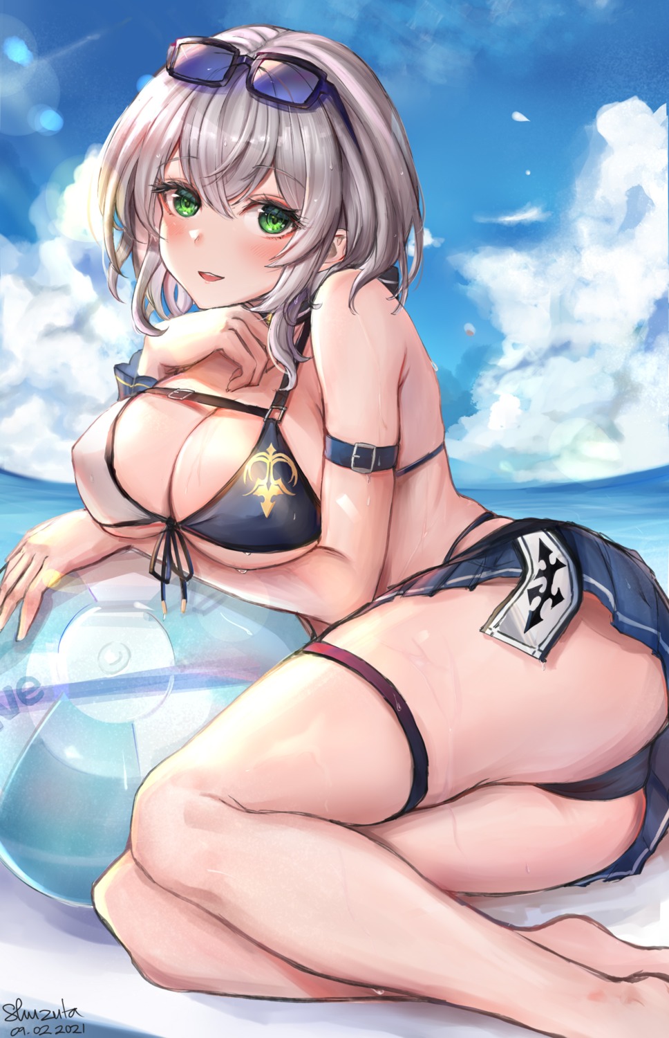 Shuzuta Hololive Shirogane Noel Bikini Breast Hold Erect Nipples Garter